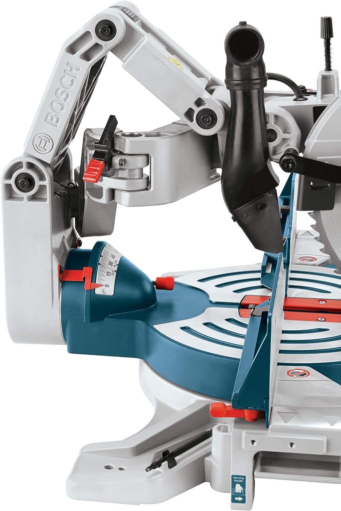 BOSCH GCM12SD 15 Amp 12 Inch Corded Dual-Bevel Sliding Glide Miter Saw with 60 Tooth Saw Blade