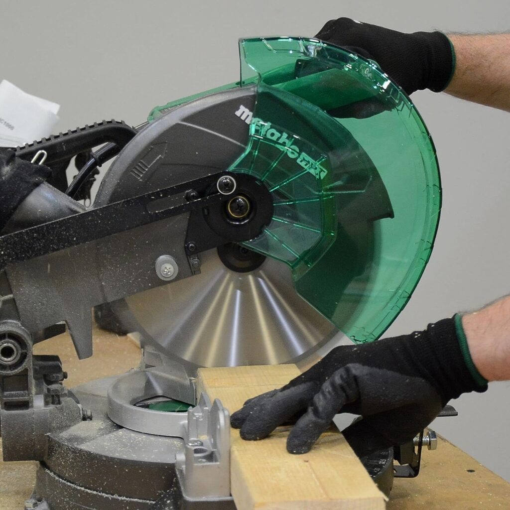 Metabo HPT 10-Inch Compound Miter Saw | 0-52 Degrees Miter Cutting Range (Left/Right) | 0-45 Degrees Bevel Cutting Range (Left) | 15-Amp Motor | Includes 10-Inch 24T TCT Saw Blade | C10FCGS