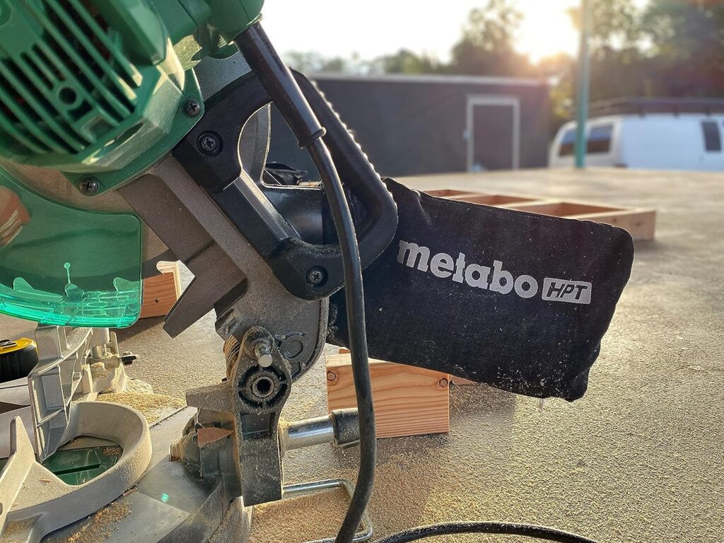 Metabo HPT 10-Inch Compound Miter Saw | 0-52 Degrees Miter Cutting Range (Left/Right) | 0-45 Degrees Bevel Cutting Range (Left) | 15-Amp Motor | Includes 10-Inch 24T TCT Saw Blade | C10FCGS