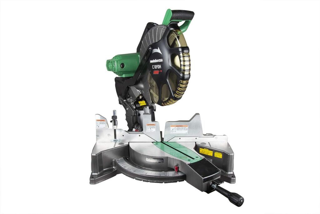 Metabo HPT 12-Inch Compound Miter Saw, Laser Marker System, Double Bevel, 15-Amp Motor, Tall Pivoting Aluminum Fence, 5 Year Warranty (C12FDHS)