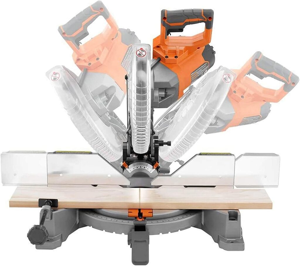 RIDGID 15 Amp 10 in. Dual Miter Saw with LED Cut Line Indicator